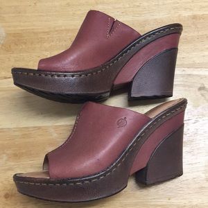 Born Shoes leather platform DUSTY ROSE color